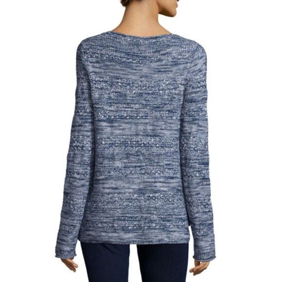 JOIE | Feria Blue Spacedye linen blend sweater - Picture 3 of 8